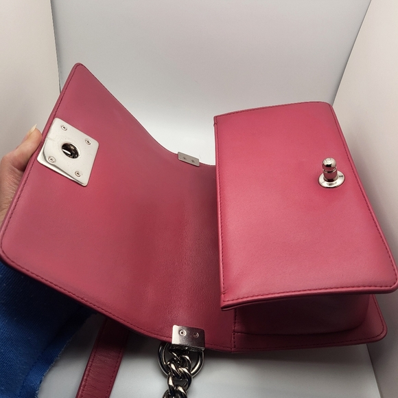 CHANEL Quilted Boy Bag Small Lambskin in Pink - Picture 11 of 13